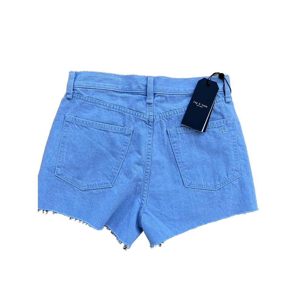 Rag & Bone light blue justine short women size 28 high rise Shorts A003007 - Picture 2 of 9